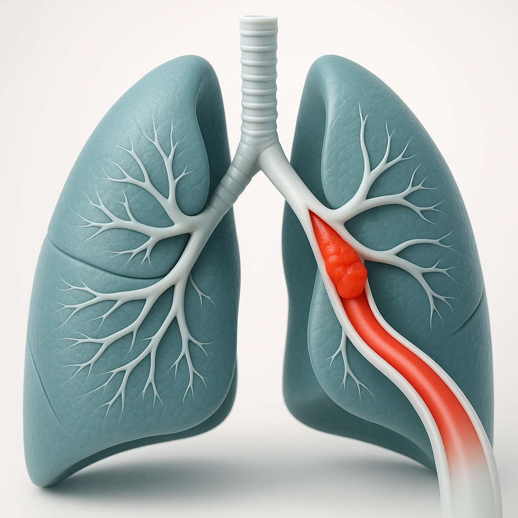 Embolia pulmonar — coágulo obstruindo artérias pulmonares após trombose venosa